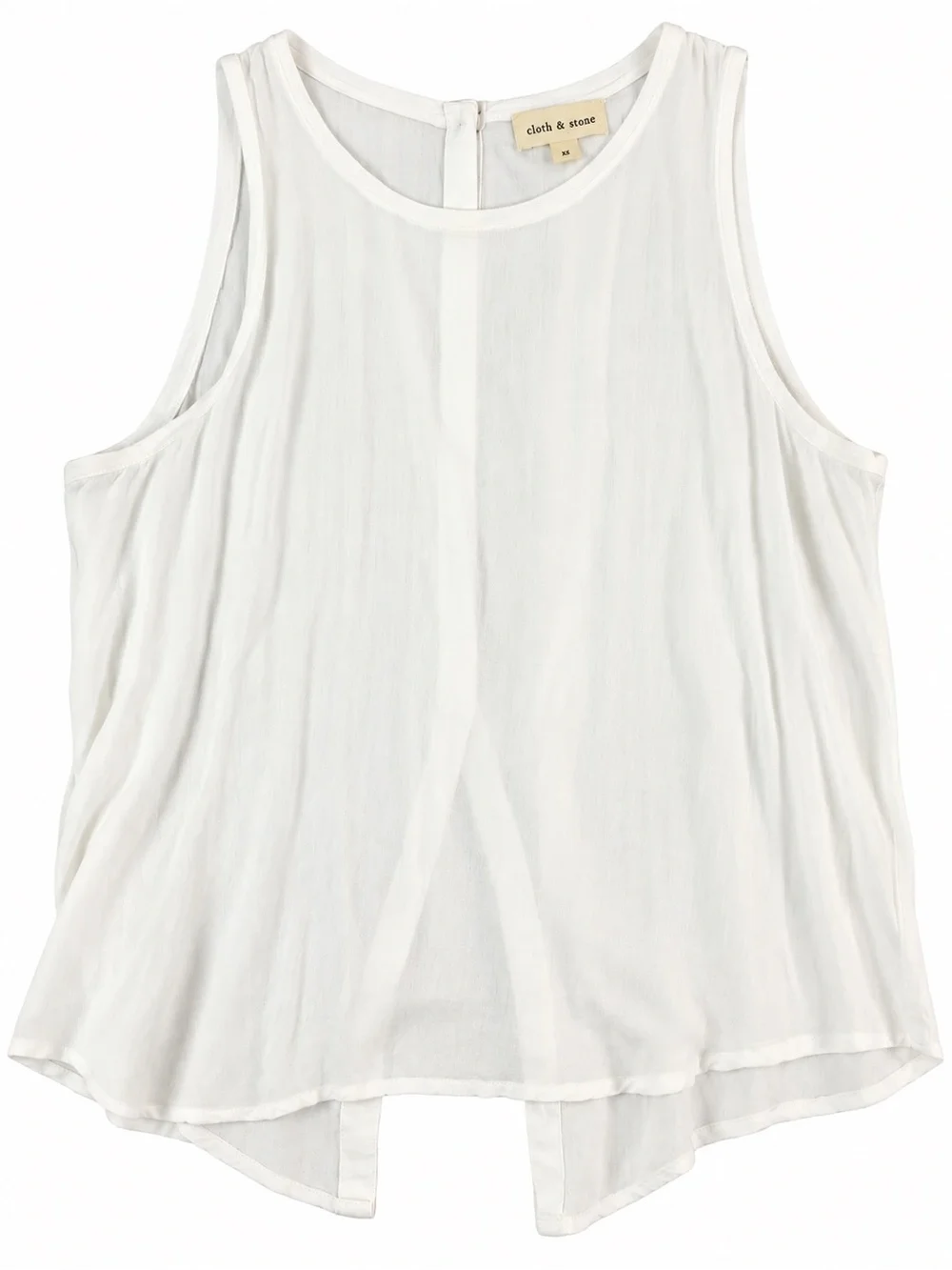 Cloth & Stone White Soft Rayon Split Back Tank Top Medium